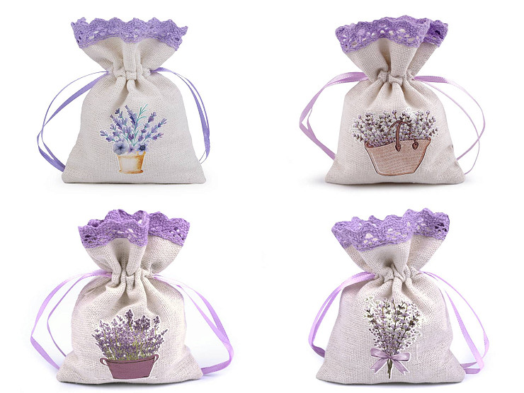 Gift bag with lavender print 9x12 cm