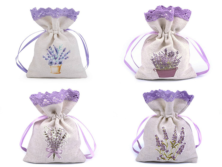 Geschenkbeutel mit Lavendel bedruckt 9 x 12 cm