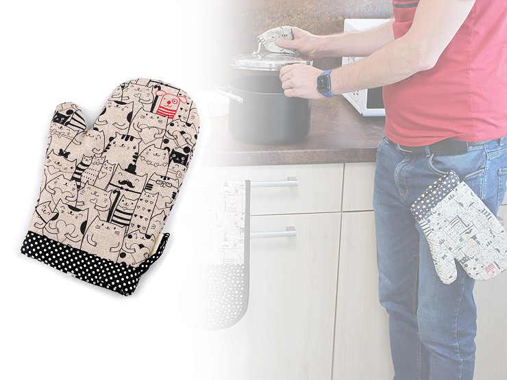 Kuchyňská chňapka / rukavice s magnetem