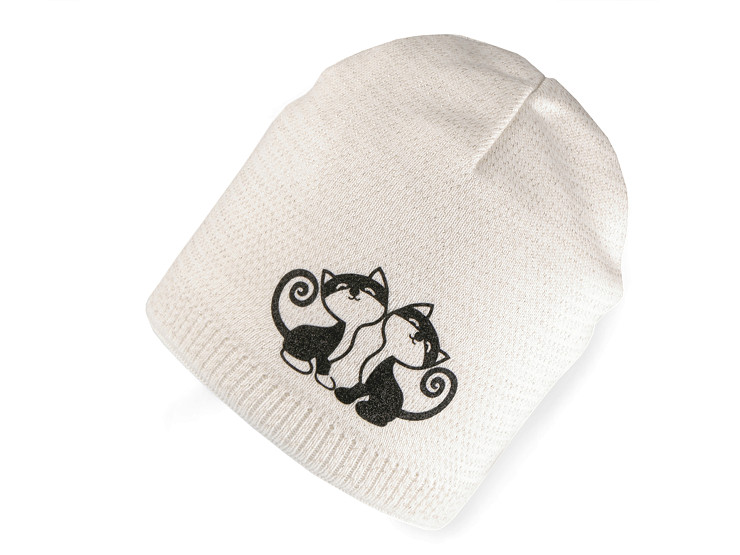 Girl's hat with lurex cat