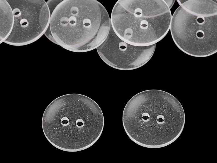 Botones transparentes tamaño 24' y 28' aptos para lavado hasta 95°C