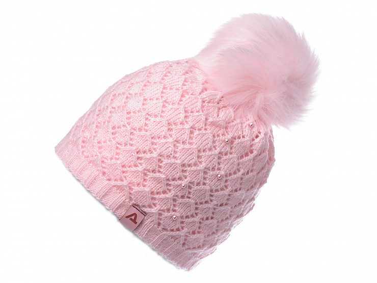 Girl's Winter Hat with Beads and Pompom