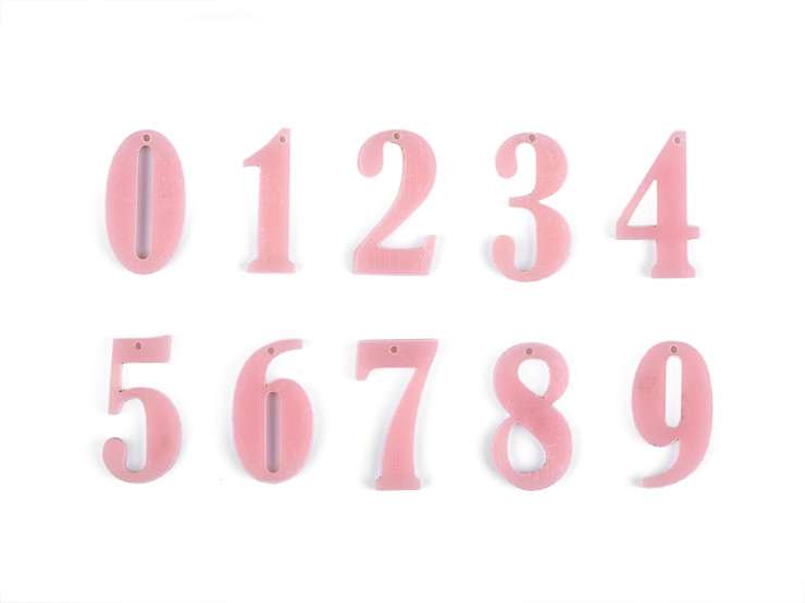 Plastic Numbers 0-9 to sew, hang, glue-on