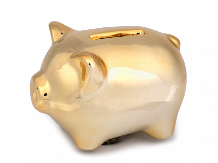Golden piggy bank for good luck / treasure chest