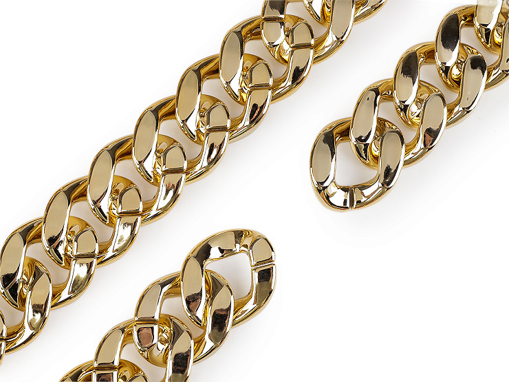 Designový řetěz k výrobě a zdobení oděvů a doplňků šíře 34 mm, metráž