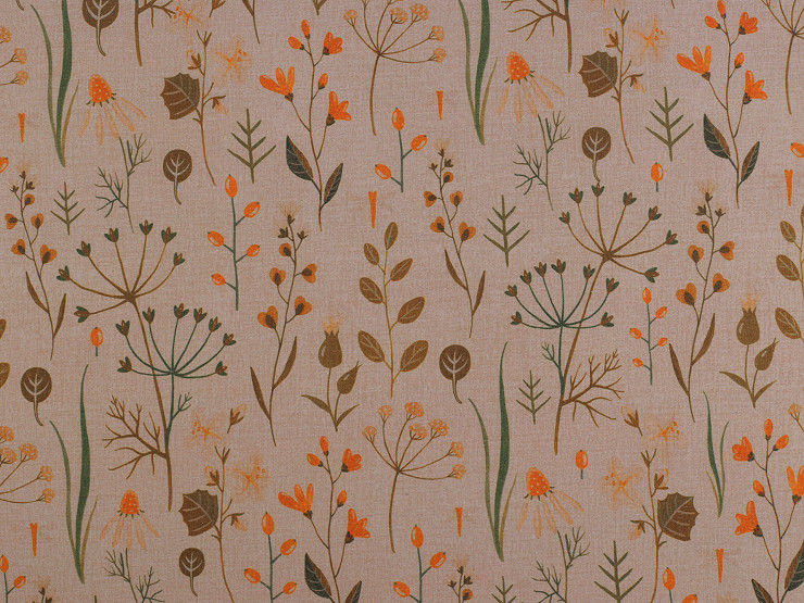  Tessuto decorativo Loneta, motivo: fiori