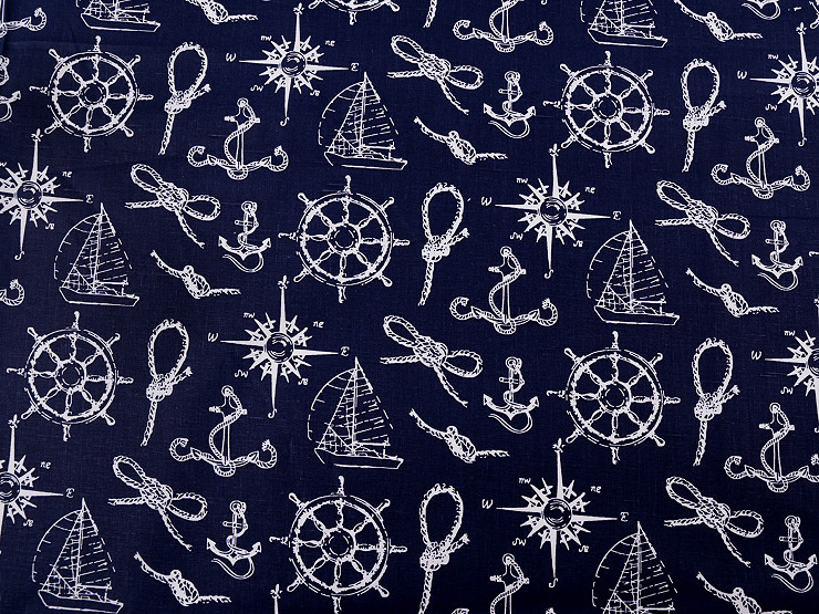 Cotton Fabric / Canvas - Nautical Pattern