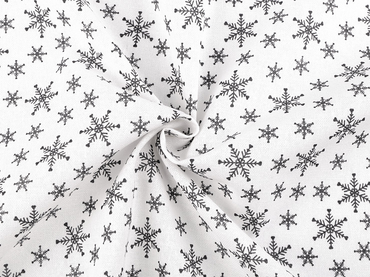 Cotton Fabric / Canvas - Snowflakes