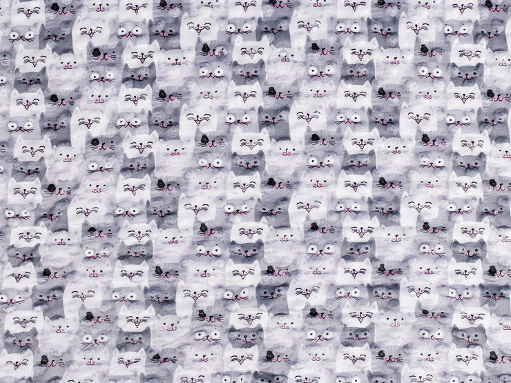Minky Plush Fabric with 3D Dots Cats