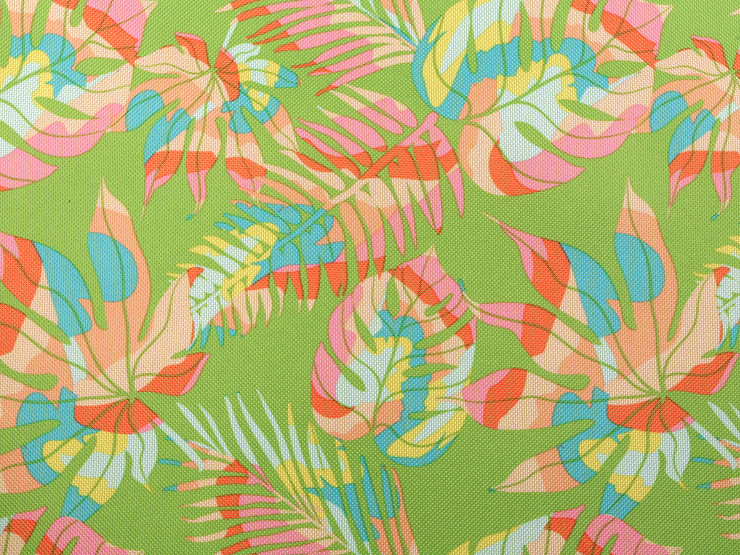 Outdor Fabric 600D for Strollers, PVC coated, Monstera Leaves 
