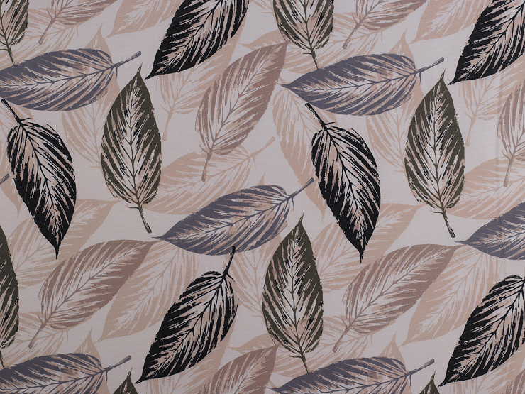  Tessuto decorativo Loneta, motivo: foglie