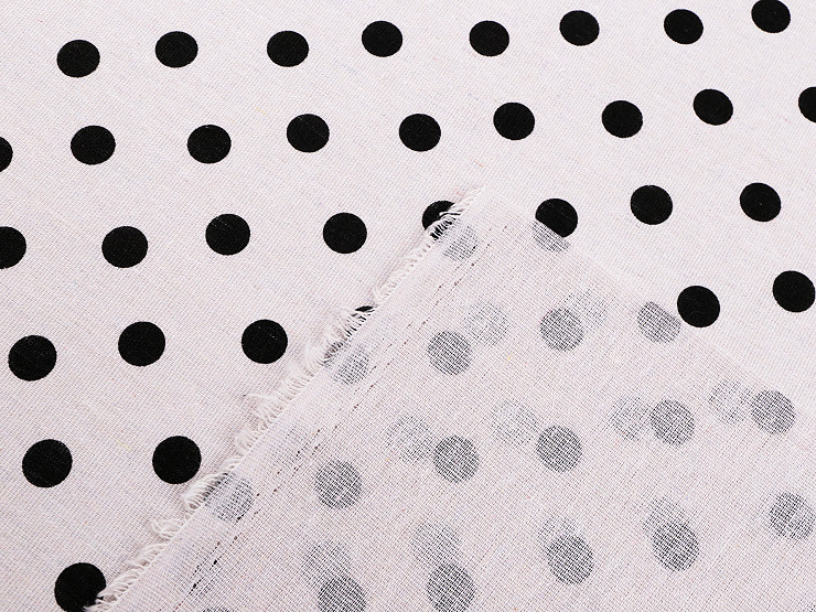 Tela de algodón/imitación de lino, gruesa, lunares