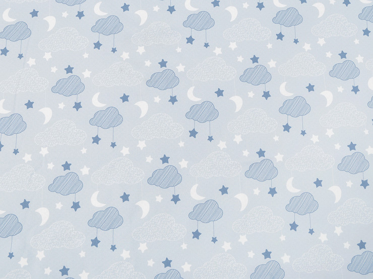 Softshell Fabric with Sherpa Fleece, Clouds Print