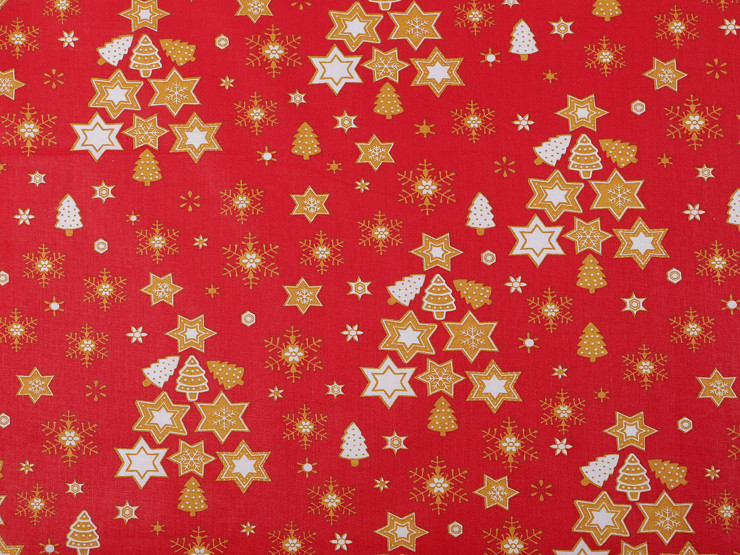 Tessuto / tela di cotone, motivo: natalizio, stelle