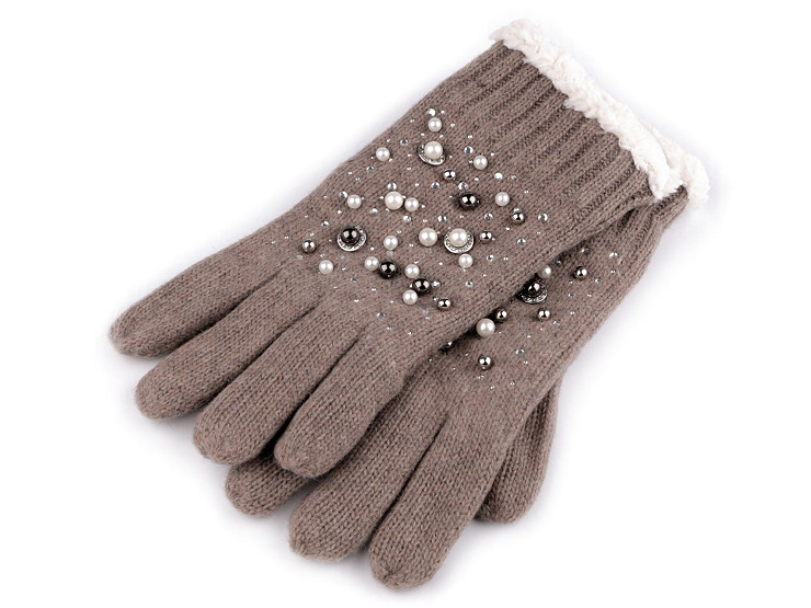 Ladies Wool Gloves with Fur