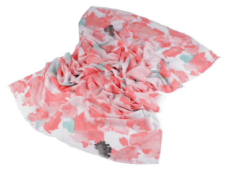 Sciarpa estiva, con fiori, dimensioni: 80 x 180 cm