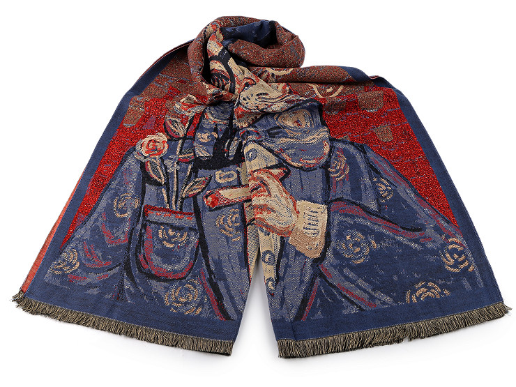  Tuch/Schal mit Fransen Katzen 60 x 190 cm