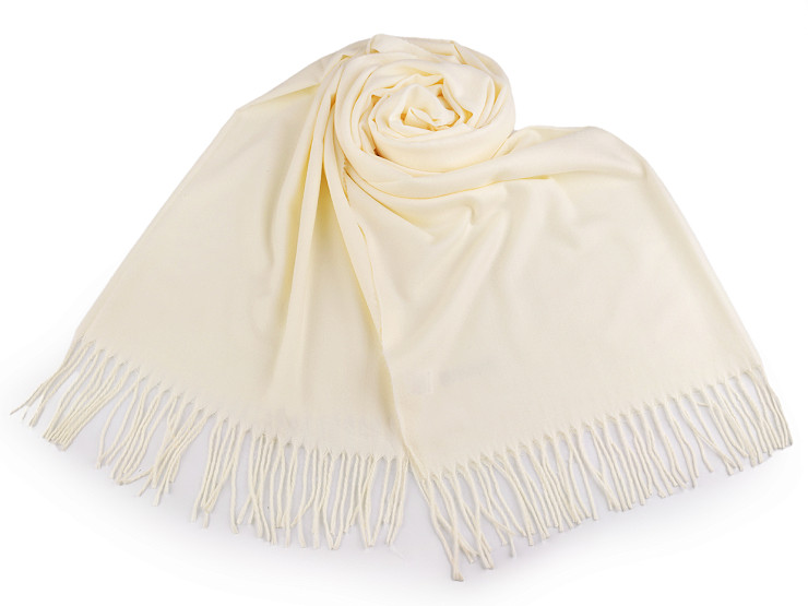 Cashmere type scarf with fringes 70x180 cm