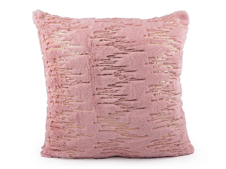 Plush pillow cover with sequins 45x45 cm