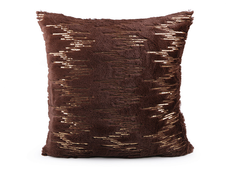 Fodera per cuscino in peluche, con paillette, dimensioni: 45 x 45 cm