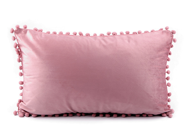 Velvet Pillowcase with pom-poms 30x50 cm