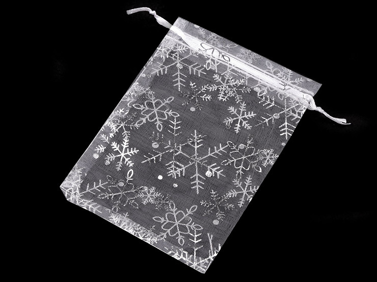 Organza-Beutel Mit Schneeflocken, 10x15 Cm, 100 Stück – Weiß, Mit Zugband, Für Geschenke & Schmuck