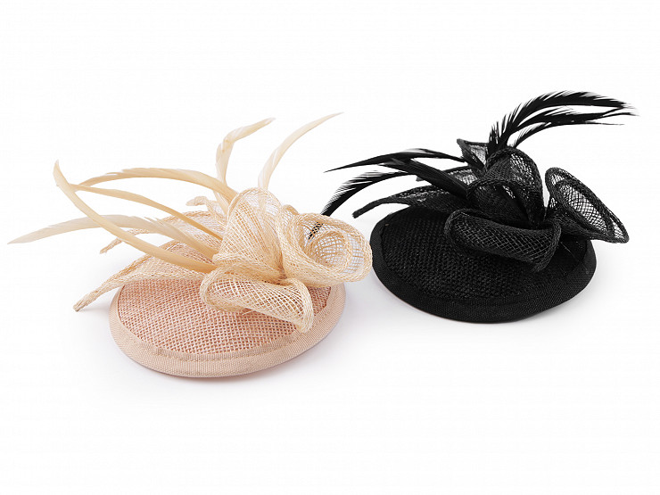 Baotongle Set Fascinator Cappello Fiore Con Piume - Completo Di Guanti In Pizzo, Collana E Orecchini Di Perle, Nero