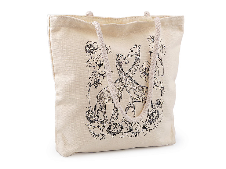 Cotton Bag for DIY Painting with a Zipper 34x35 cm