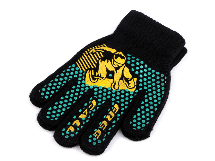 Boys Knitted Gloves with Rubber Print
