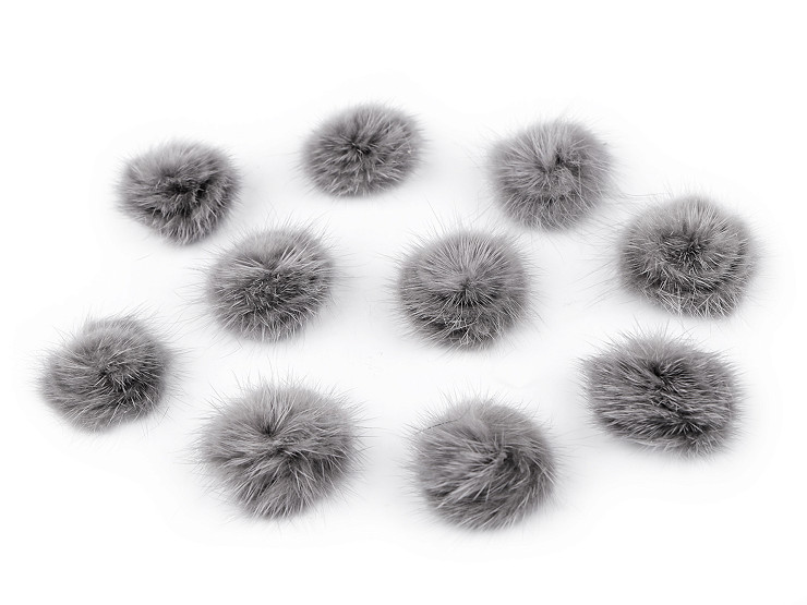 Fur Pom Pom Applique Ø3 cm