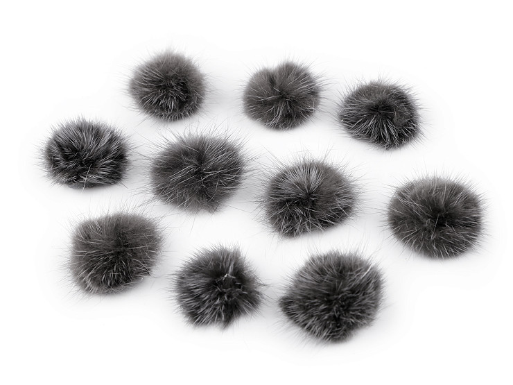 Fur Pom Pom Applique Ø3 cm