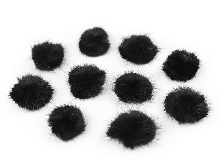 Empiècement Pompon en fourrure, Ø 3 cm