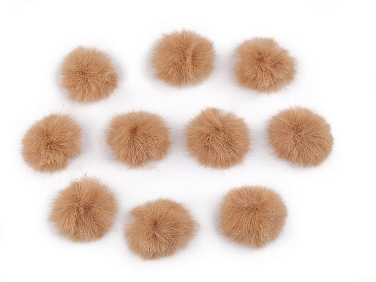 Empiècement Pompon en fourrure, Ø 3 cm