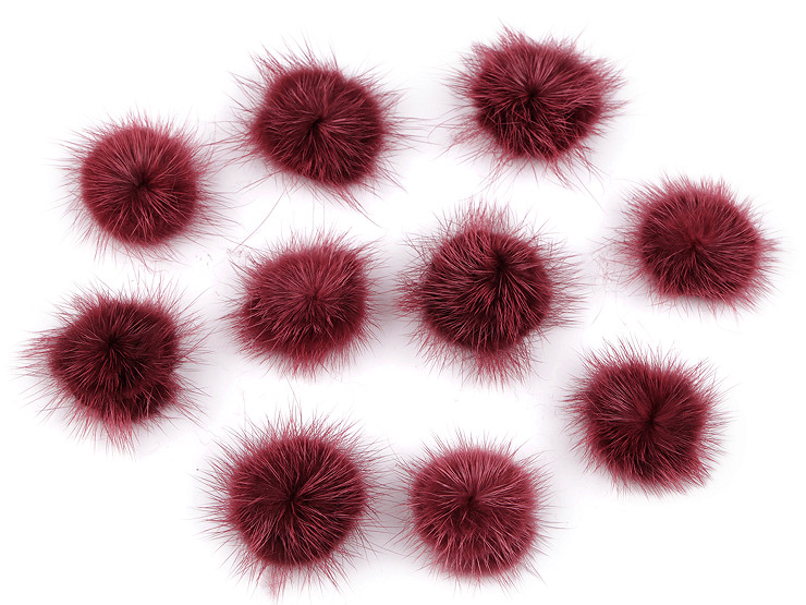 Empiècement Pompon en fourrure, Ø 3 cm