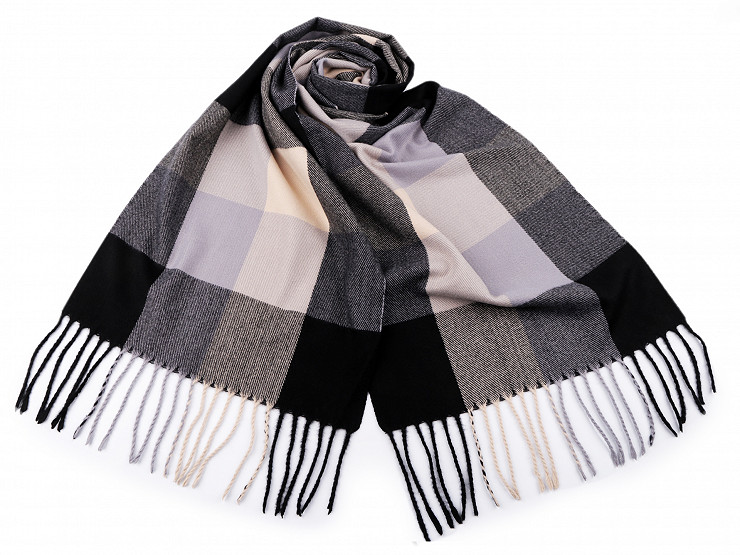 Men's Winter Scarf with Fringes 38x180 cm