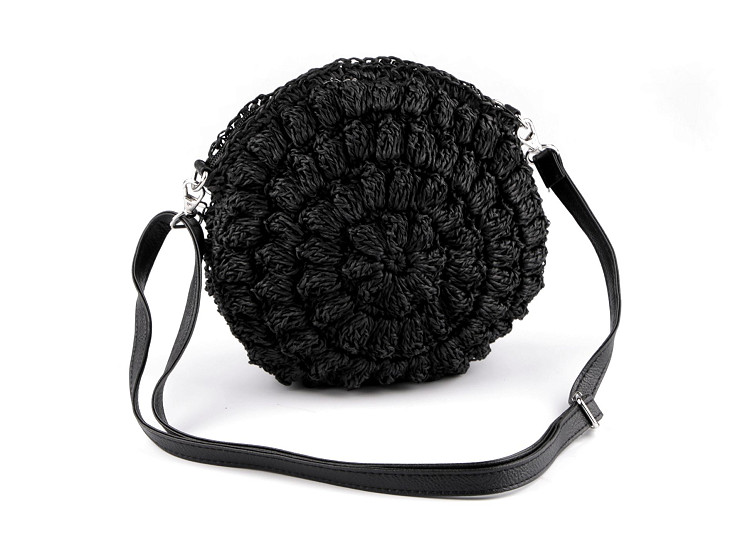 Horgolt táska cipzárral crossbody Ø25 cm