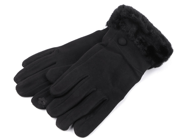 Women's Gloves with Fur, touch-screen