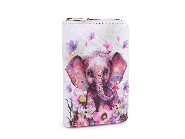 Portafoglio da donna/ragazza, dimensioni: 10 x 15,5 cm, motivo: elefante