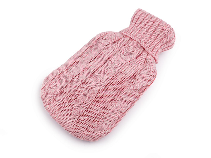 Hot water bottle with knitted cover 16x27 cm