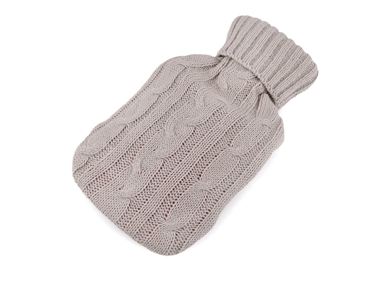 Hot water bottle with knitted cover 16x27 cm