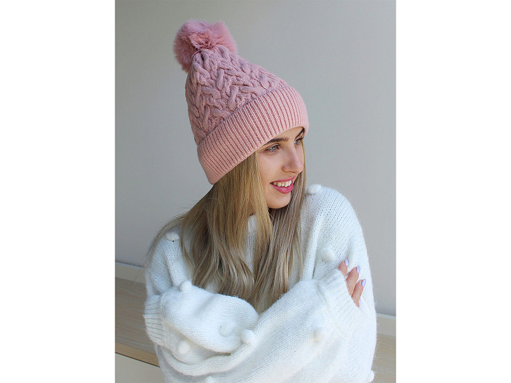 Women's / Girls' Pom Pom Winter Hat by Emi Ross 