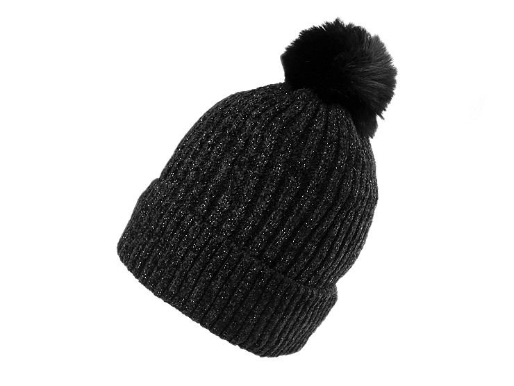 Women's / girls' chenille lurex winter hat by Emi Ross