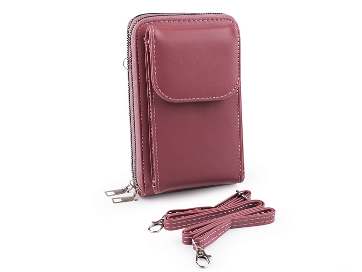 Peňaženka s vreckom na mobil cez rameno crossbody 11x18 cm