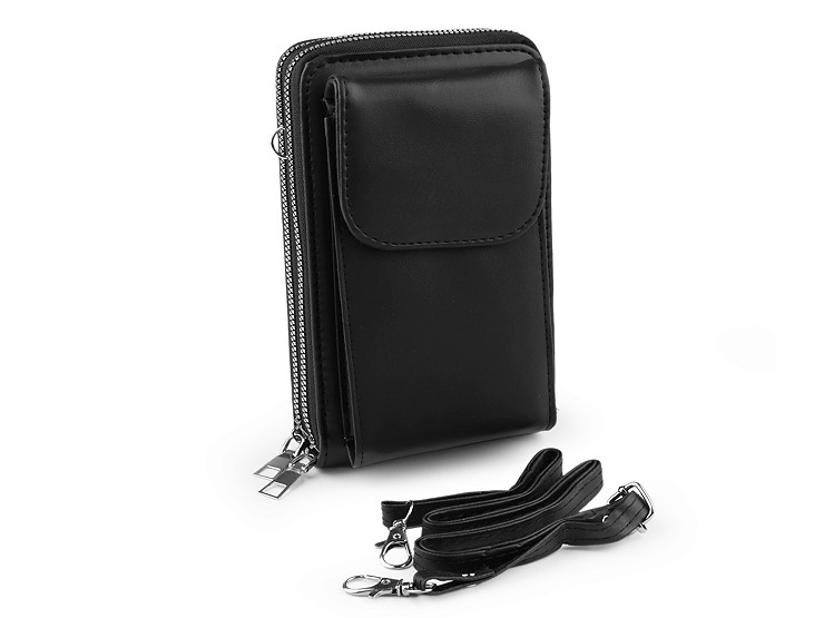 Borsa a tracolla / portafoglio con tasca porta cellulare, dimensioni: 11 x 18 cm