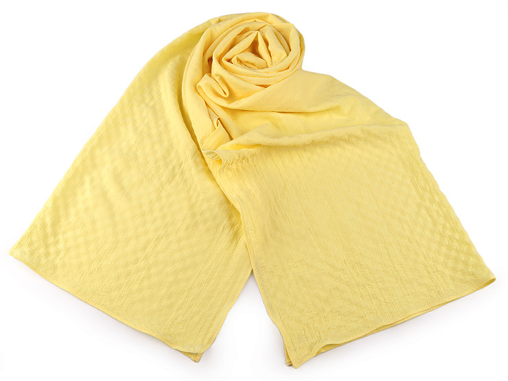 Crinkled Crepe Pleated Scarf 