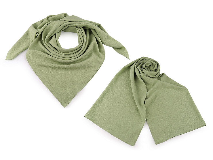 Crinkled Crepe Pleated Scarf 