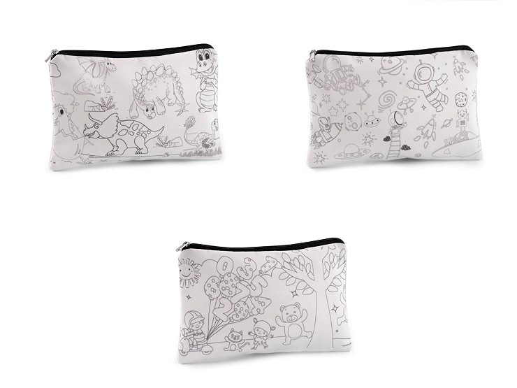 Textil tok cipzárral festésre 13x22 cm