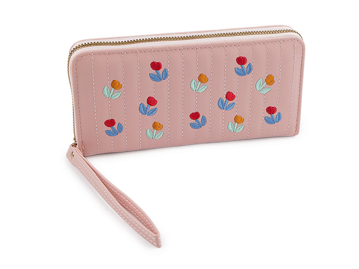 Women's embroidered wallet 10x19 cm