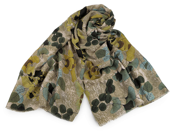 Foulard/Châle, Ginkgo, 90 x 175 cm