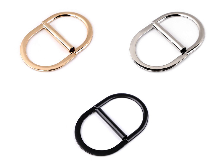 Metal belt buckle, double, pulling hole 35 mm